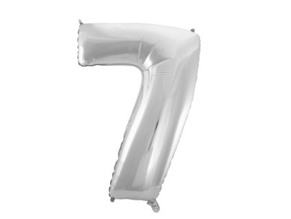 Balón foliový číslice STŘÍBRNÁ - SILVER 102 cm - 7