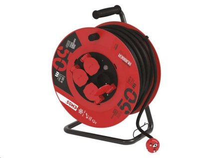 Predlžovací kábel PROFI na bubne 50m / 3x1,5mm guma / 4 zásuvky