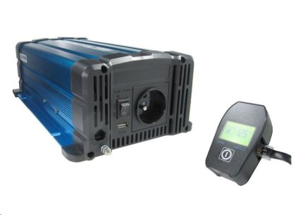Menič napätia Solarvertech G525C FS1000 12V/230V 1000W + USB, diaľkové ovládánie, čistá sinusovka