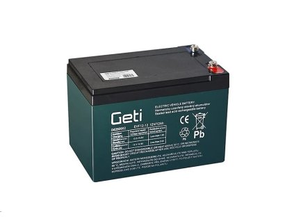Baterie olověná 12V / 12Ah GETI bezúdržbový akumulátor Trakční