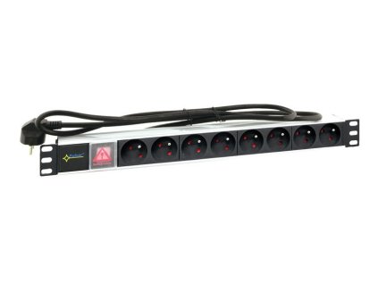 CP-PR-118 Rozdeľovač zásuviek (pes) pre 8 zásuviek pre 19" stojany