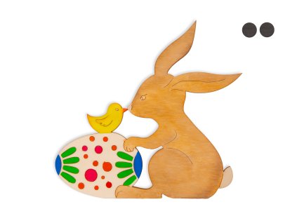 Drevený zajačik 11cm, magnet, nevyfarbený