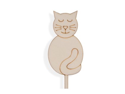 Wooden cat 70x38mm, length 90mm