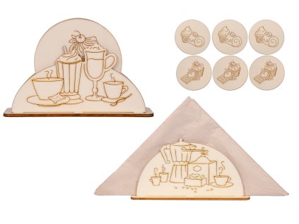 f7466040001011 01 Stojanek na ubrousky kava set s podtacky a stojanek na podtacky