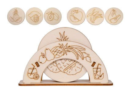 f7466040003111 01 Stojanek na ubrousky ovoce set s podtacky a stojanek na podtacky