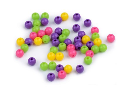 Plastic beads Ø 6mm, 100pcs