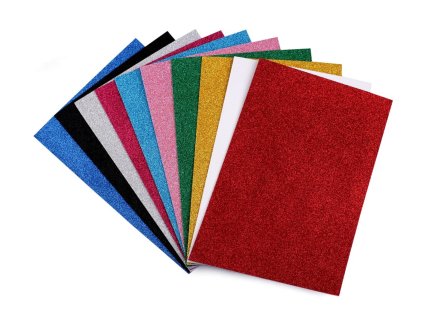 Glitter foam sheet, self-adhesive, 200x300mm, 10pcs