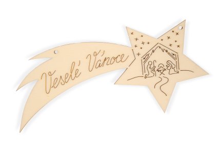 ,,Veselé Vánoce" vianočná drevená girlanda