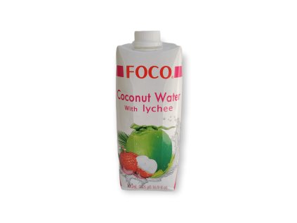 Kokosová voda s liči FOCO 500 ml