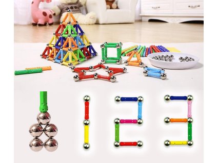 Magnetická stavebnice MAGNASTIX (Počet dílků 103 dílků)