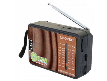6262 prenosne bezdratove radio leotec lt 607b fm am imitace dreva