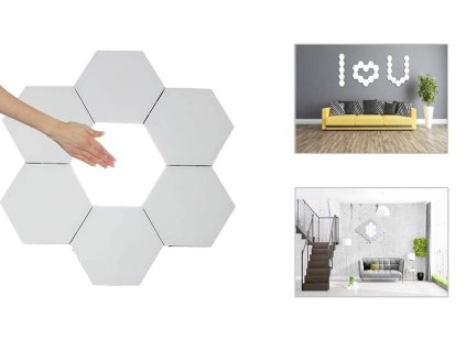 3x led bezdratove svitidlo hexagon na dalkove ovladani