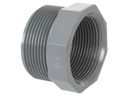 PVC tvarovka - Redukce krátká závitová 2“ ext. x 1 1/2“ int.