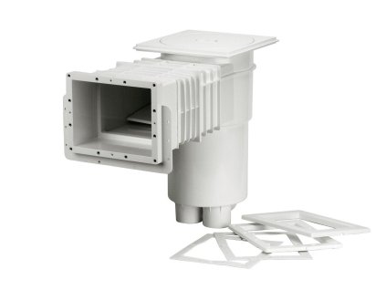 Skimmer VA,sání 215 x 160 mm,pro fólie,prodlouž. hrdlo,mosaz. zástřiky