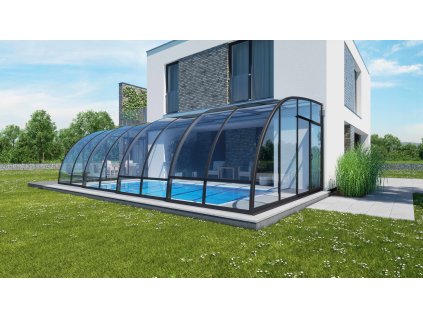 Zastřešení DALLAS na zeď na míru Dallas na zeď L - 4Mmoduly + čela + koleje