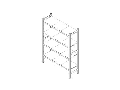 Regalový systém 1457 x 400 mm, 4 police