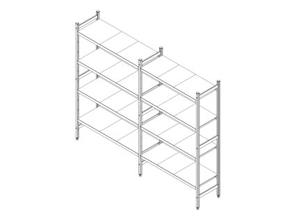 Regalový systém 5296 x 500 mm, 4 police