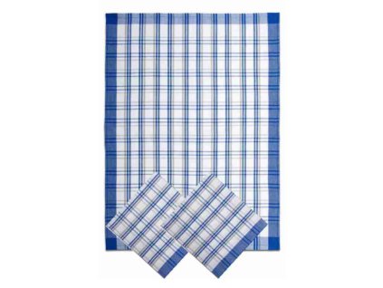 Utěrka kuchyňská 70 × 50 cm, modrá, 3 ks – 100% egyptská bavlna