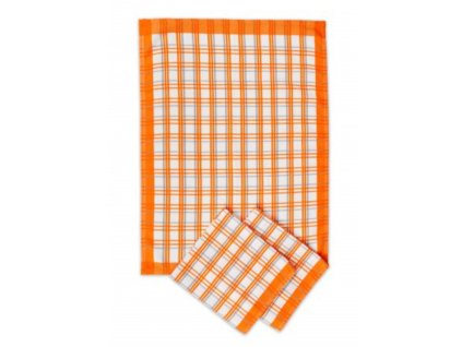 Utěrka kuchyňská 70 × 50 cm, oranžová, 3 ks – 100% egyptská bavlna
