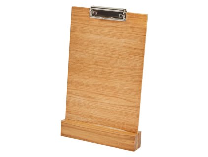 Informační tabule, dubová 25 × 14,8 cm, dubový podstavec