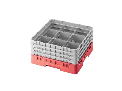 Koš Camrack 9 pozic, výška sklenice 30 cm - Červená