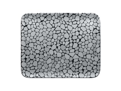 RAK Cobbles talíř obdélníkový 33 × 27 cm, stříbrný | RAK-CBAURX33