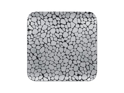 RAK Cobbles talíř čtvercový 27 × 27 cm, stříbrný | RAK-CBAUSP27