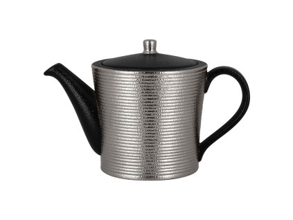 RAK Metalfusion konvice na čaj s víčkem, vroubkovaná 40 cl, stříbrná | RAK-MFEVTP40SB