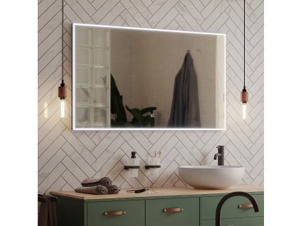 Černé LED zrcadlo 800x700 se dvěma dotykovými senzory