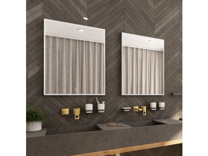 Černé LED zrcadlo 600x800 se dvěma dotykovými senzory