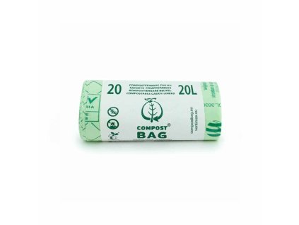 Kompostovatelné pytle na odpadky 20l, hvězdicová základna (1 role)