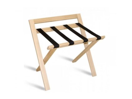 Skládací hotelový kufrbox s opěrkou - přírodní dřevo