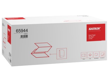 Ručník papírový skládaný KATRIN 2 Zigzag - ZZ, 2 vrstvy, 3000 ks, bílá