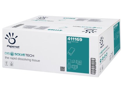 Ručník papírový skládaný V SUPERIOR PAPERNET DISSOLVETECH  Zigzag - ZZ, 2 vrstvy, 3150ks