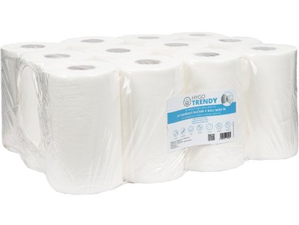 Papírový ručník HYGOTRENDY,  v roli MIDI 70 , 2 vrstvy, bílý, 1 x 12 rolí