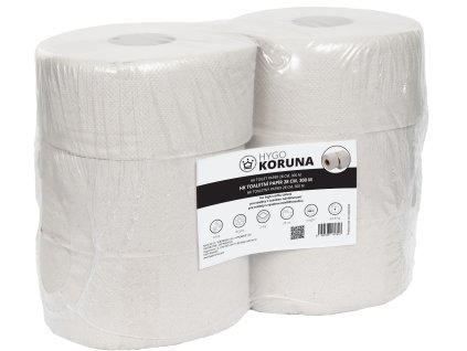 Toaletní papír 28 cm HYGOKORUNA, 300 m, 2 vrstvy, bílý, 1x6 ks