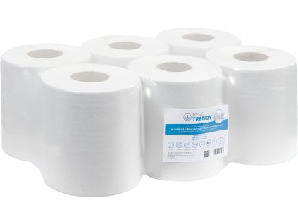 Papírová utěrka HYGOTRENDY MIDI, v roli, střed. odvíjení, 1 vrstva, bílá, 1x6 rolí