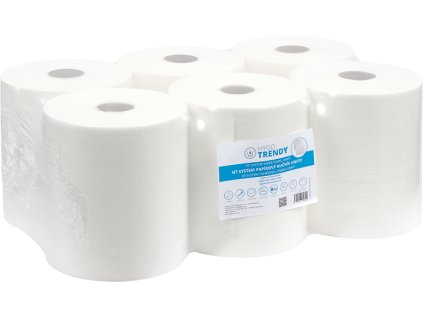 Papírový ručník HYGOTRENDY SYSTEM UNIFIT, v roli, 1 vrstva, jemný, bílý, 1x6 rolí