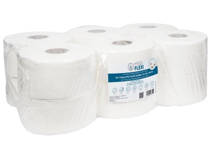 Toaletní papír jumbo 19 cm HYGOFLEXI,100 m, 19 cm/9 cm, 2 vrstvy, celuloza, 1 x 12 rolí