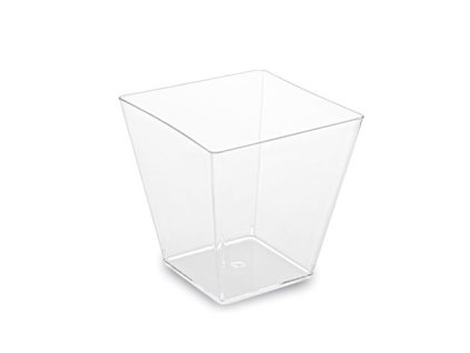Fingerfood kelímek (PS) hranatá čirá 59 x 59 x 54 mm 100ml [50 ks]
