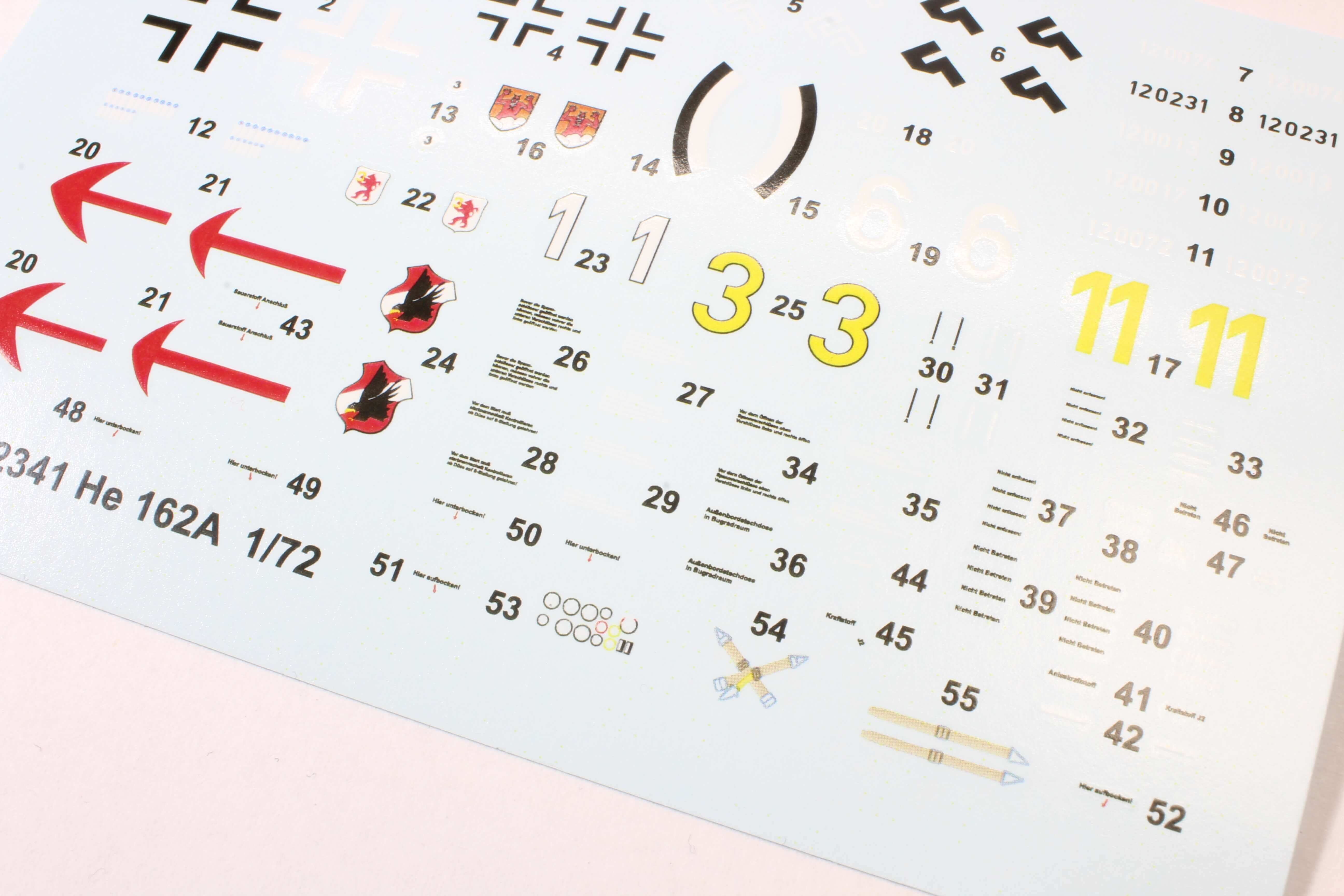 He 162 Spatz, Special Hobby 1/72 Decal