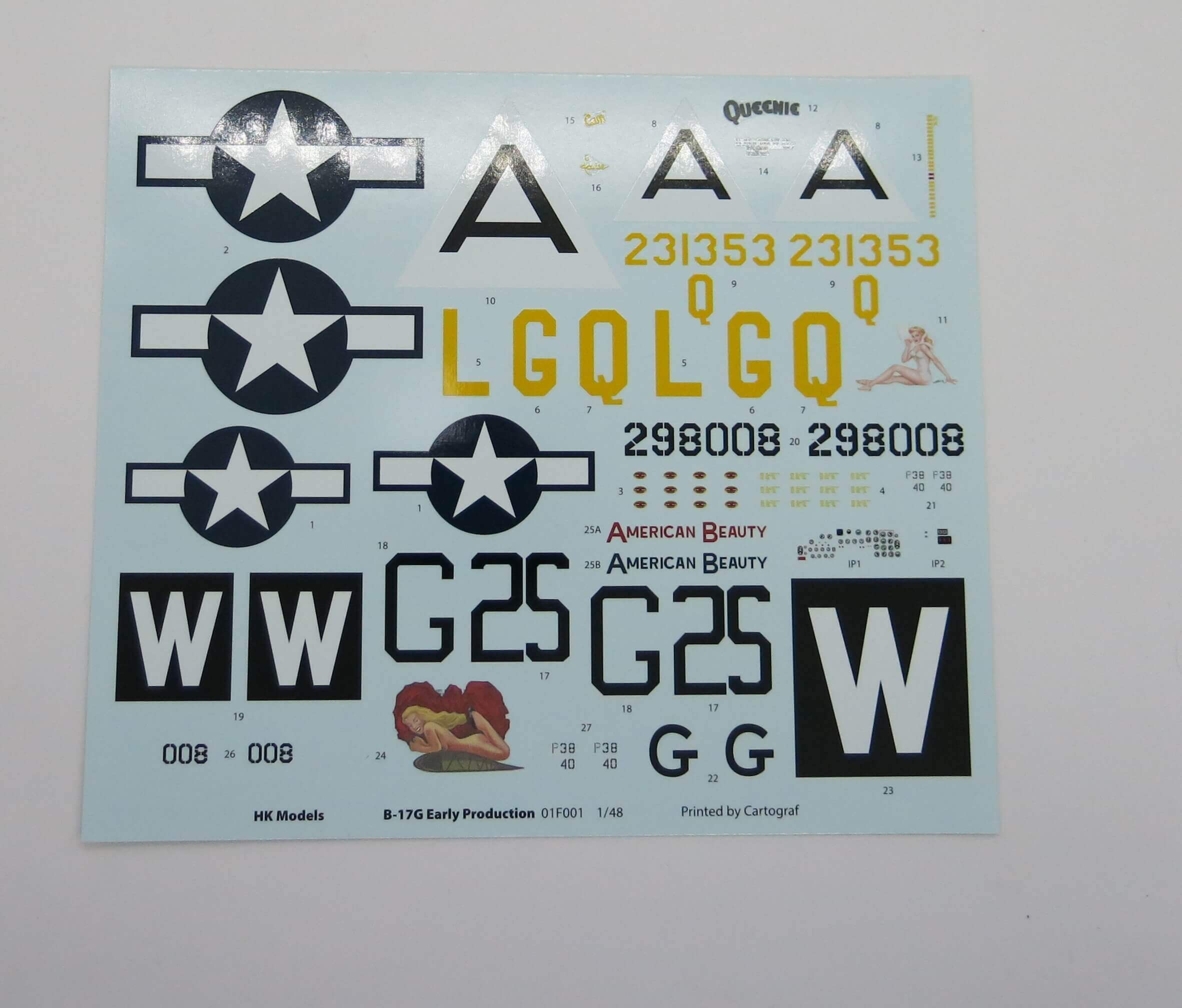 B-17G Early Production HK-model, Decal