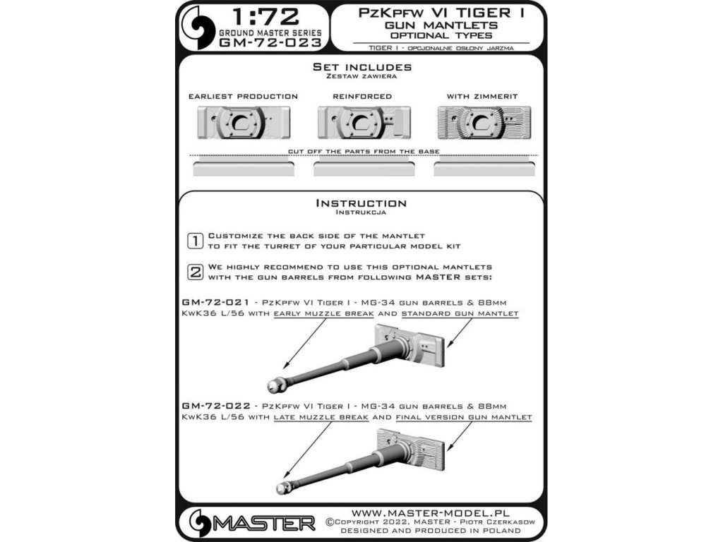 PzKpfw VI Tiger I Gun Mantlets (3 opt. types) 40 3554