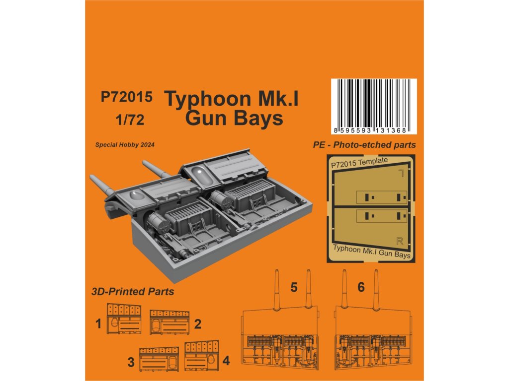 Typhoon Mk.I Gun Bays Correction Set 1:72 / for Airfix kit 40 2185