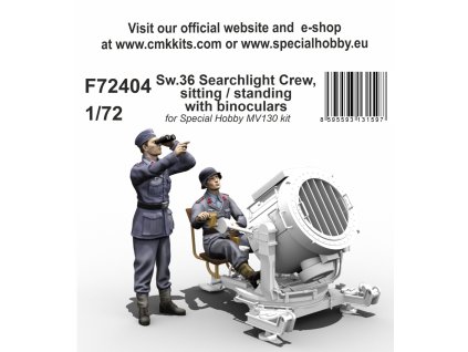 Sw.36 Searchlight Crew, sitting / standing with binoculars 1:72 40 2182