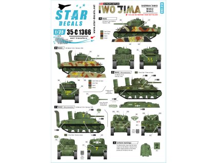 US Pacific Battles - Iwo Jima. USMC M4A2 and M4A3 Sherman tanks - obtisky 1:35 40 326