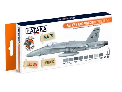 USAF, USN & USMC Paint Set (Modern Greys), set barev 40 8958