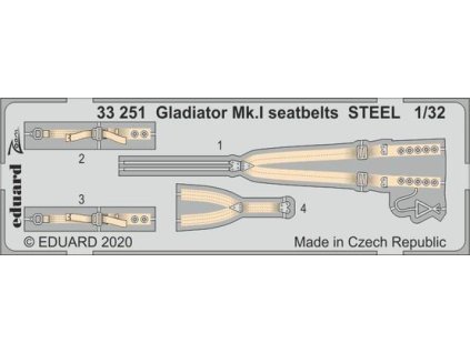 Gladiator Mk. I upínací pásy OCEL 1/32 40 7724