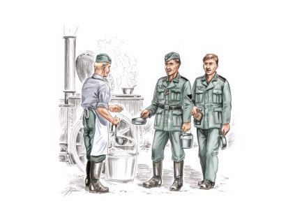 German soldiers at rest WW II (3 fig.) , resin 40 6772