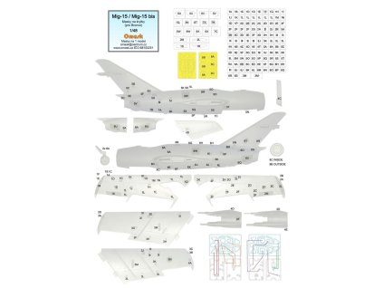 1/48 Mig-15 / Mig-15 bis masky na krytky (pro Bronco) 40 6476